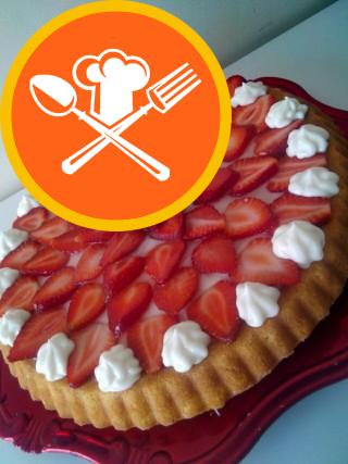 Κέικ τάρτας φράουλας