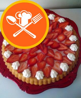 Κέικ τάρτας φράουλας